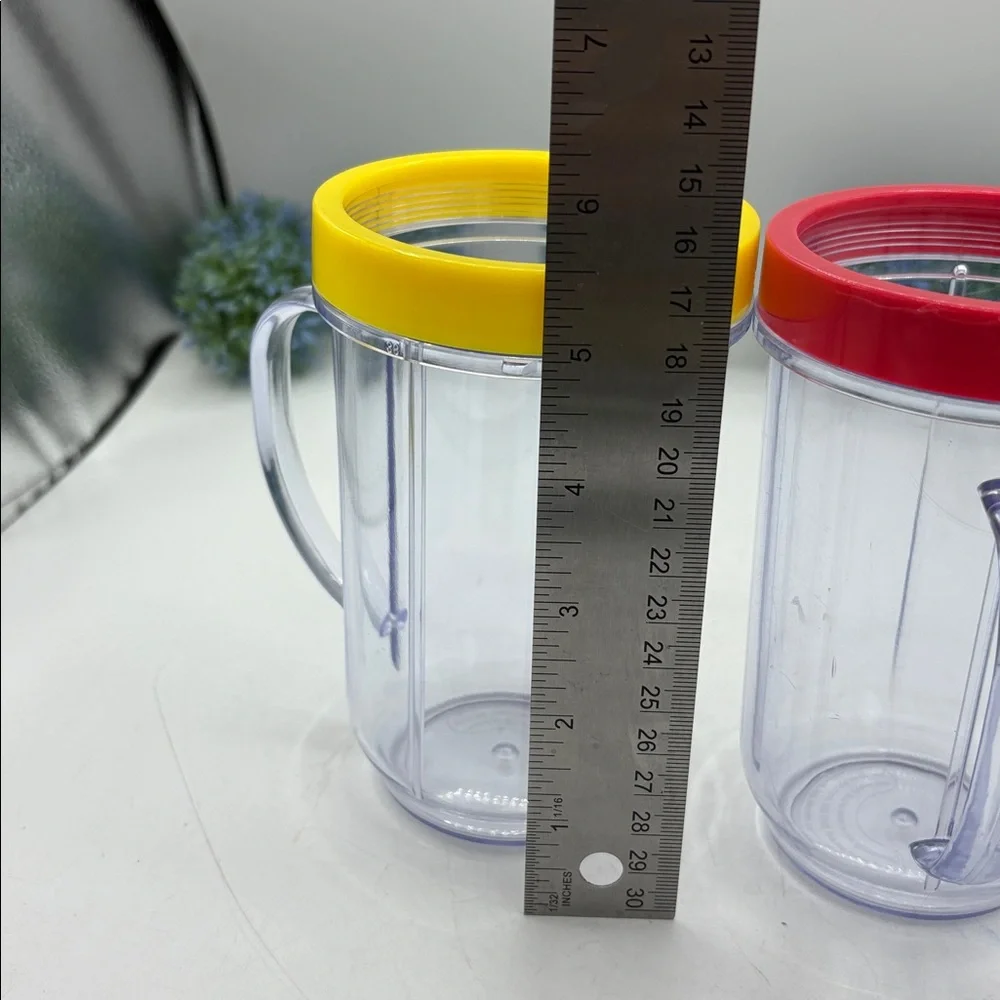 Magic Bullet Replacement Cups, Color Rim Rings Red,Yellow - Picture 8 of 9